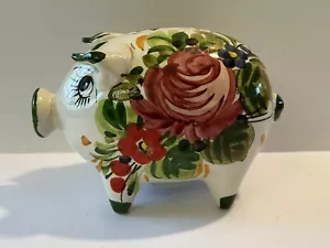 Sparschwein Blumen Keramik Klassisches Sparschwein Spardose Vintage - Bild 1 von 4