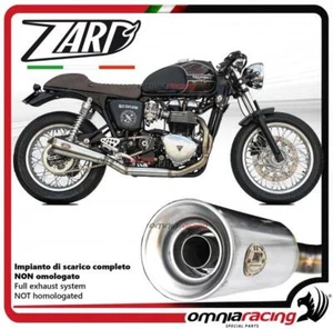 Zard full system brushed steel silencer racing for Triumph Bonneville carburetor - Picture 1 of 5