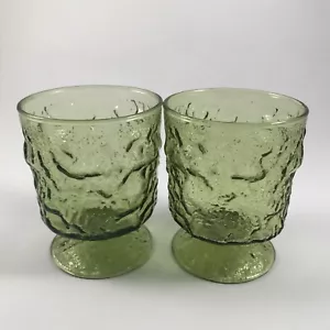 Vintage MCM Anchor Hocking "MILANO / LIDO" GRÜN Set 2 ON THE ROCKS GLÄSER 3-7/8" - Bild 1 von 6