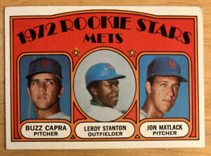 1972 Topps Mets Rookie Stars Buzz Capra Leroy Stanton Jon Matlack ￼141 Mid-Grade