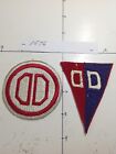 #1576 MILITARY: 2 PATCHES DIXIE DIVISION, 1  on FELT has SMALL HOLE on TOP