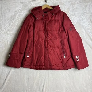 Women’s Calvin Klein Hooded￼Size Large Puffer Jacket Red - Picture 1 of 12