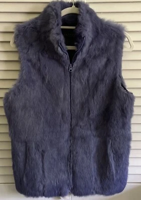 Chaleco de piel vintage Express para mujer M púrpura cremallera frontal retro cremallera frontal Foto 1 de 4