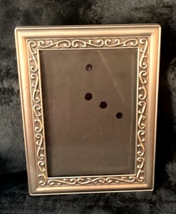 Fancy Gunmetal Picture Frame for 5x7 Photo....Stand Or Hang - Picture 1 of 3