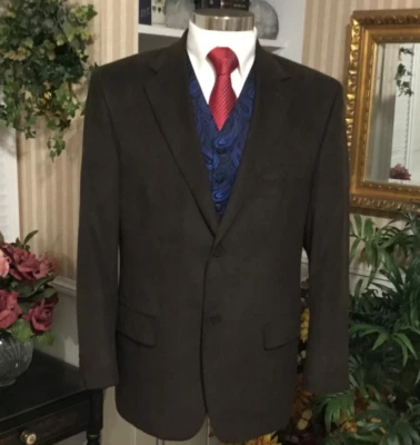 NEW $165 Men's Handsome Alfani Macy's Brown Velvet Sport Coat Jacket Blazer 44 - Image 1 of 4