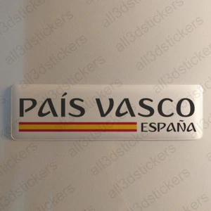 Pais Vasco España Pegatina 3D Relieve Resina Bandera 120x30mm Pegatinas Sticker - Picture 1 of 1