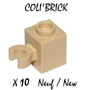 Lego 30241b - 10x brick 1x1 with clip vertical - Beige / Tan - 60475b NEW - Imagen 1 de 1