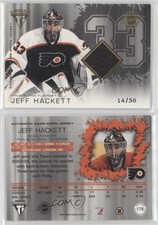 2003-04 Pacific Private Stock Titanium Hobby Jersey Number /50 Jeff Hackett #176