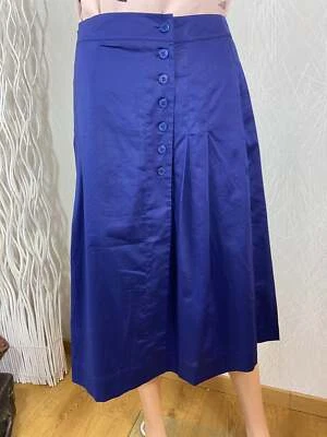 Jupe coton bleu marine légère midi boutonnée Comptoir des Cotonniers - 38 - Photo 1/4