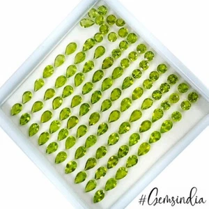 Piedra preciosa suelta facetada corte mezclado peridoto verde natural 7 x 5 mm calidad AAA 100 quilates - Imagen 1 de 5