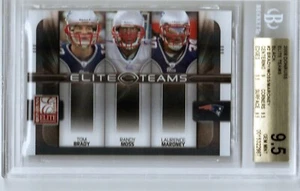 2008 DONRUSS ELITE TEAMS BLACK #2 BRADY/MOSS/MARONEY BGS 9.5 /800 - Picture 1 of 2