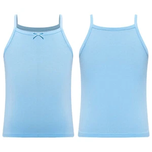 Kids Girls Crop Top T-shirt Vest Hip Hop Camisole Party Undershirt Athletic Gym - Picture 1 of 68