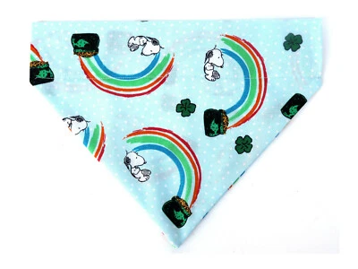 Шарф бандана Snoopy Peanuts St. Patrick's Day Rainbow Dog поверх ошейника - Изображение 1 из 4