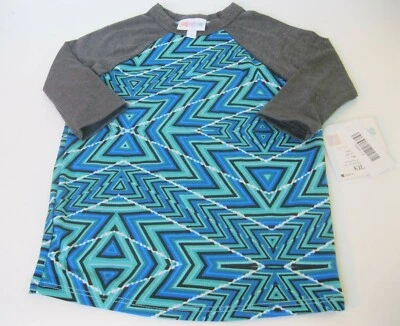 Top de béisbol Lularoe Sloan azul azteca verde talla 2-4 niños pequeños niñas nuevo con etiquetas Foto 1 de 4