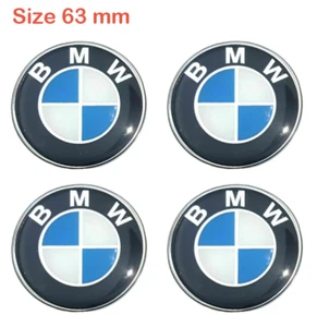 Sticker Rasin BMW FITS OEM 1set 63mm (6.3CM) Wheel Center Caps Emblem Logo Decal - Picture 1 of 3