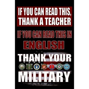 12" if you can read this thank a teacher english military parking street sign - Picture 1 of 1