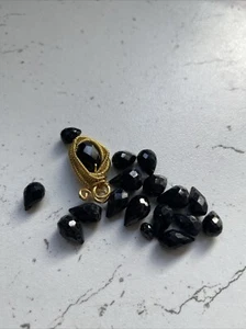 Bundle of 19 Spinel Faceted Tear Gemstone Beads for jewellery making - Picture 1 of 4