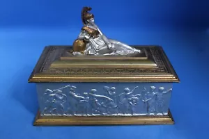 CAJA JOYERA ART DECO VINTAGE CAJA BARATIJA LATÓN? - Imagen 1 de 13