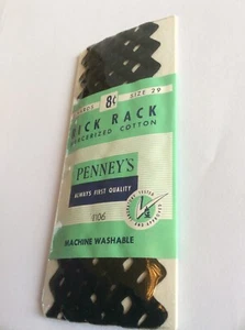 Vtg JC Penney's Rick Rack Mercerized Cotton Black 3yds Size 29 Machine Washsble - Picture 1 of 5