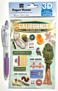 California Stickers Card Making Scrapbooking Paper House - Picture 1 of 1
