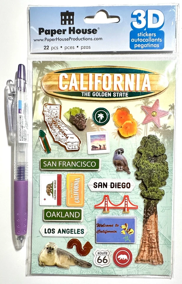 California Stickers Card Making Scrapbooking Paper House - Image 1 of 1