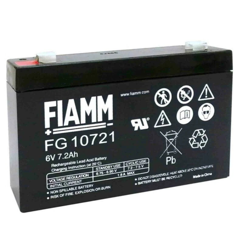 BATTERIA FIAMM FG10721 6V 7,2A EMERGENZA GIOCATTOLO MOTO AUTO ELETTRICA BICI 7A
