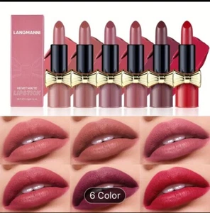 Lipstick Velvet Matte/High Pigment/Langmanni /Long-Lasting Smooth Glamorous Lips - Picture 1 of 20