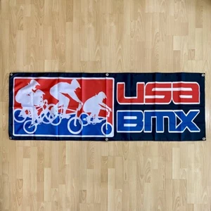 USA BMX Racing Logo Banner ABA Flag Bike Sports Tapestry 2x6ft Art Poster