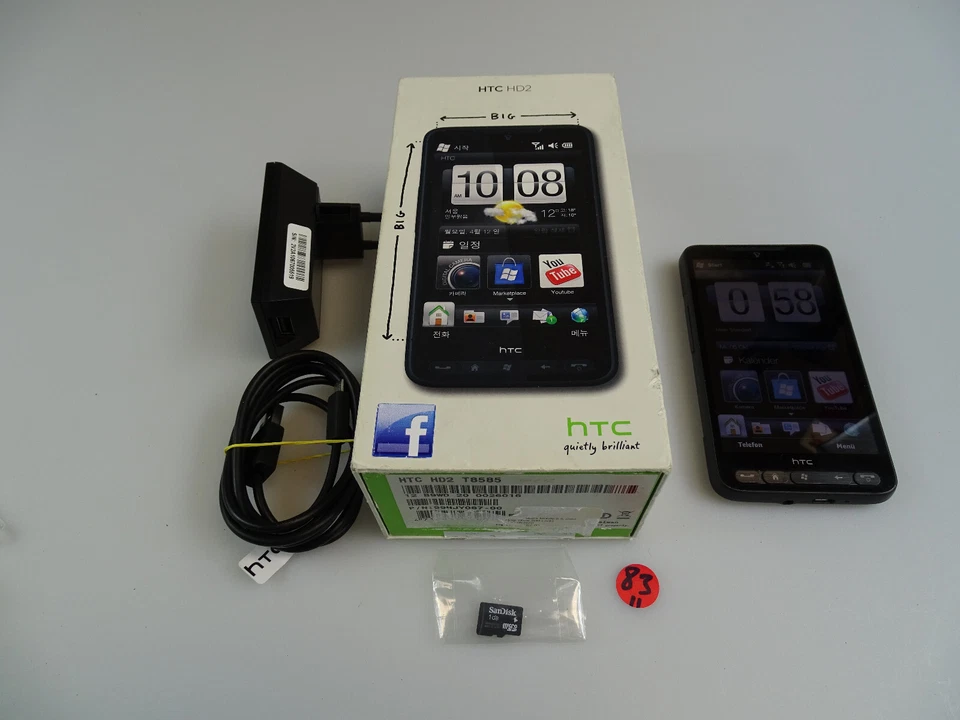 Original HTC HD2 Schwarz! TOP ZUSTAND! Ohne Simlock! OVP! RAR! Einwandfrei! - Bild 1 von 4
