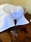 TANQUERAY GIN GREEN FILAMENT STEM  MARTINI GLASS - LIMITED EDITON 6-3/4' HEIGHT 