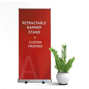 33.5"x80" Custom Printing Curl-Free Fabric Banner + Retractable Banner Stand - Picture 1 of 15