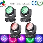 US Shipping 4pcs RGBW 19 LED Moving Head Light 4in1 beam wash DMX Stage Lighting