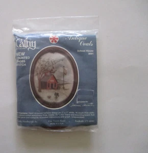Cathy Antique Ovals Schoolhouse Counted Cross Stitch Kit - Picture 1 of 3