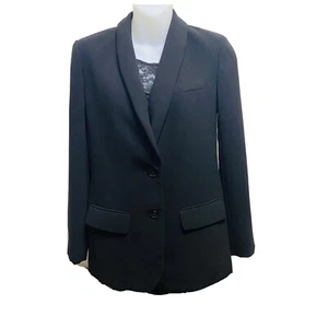J Crew Womens Black Schoolboy Two Button Blazer Jacket Pleated Career Sz 00 EUC - Picture 1 of 8