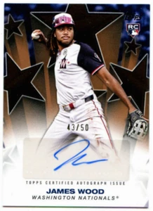 2025 Topps Series 2 James Woods Baseball Stars Gold Rookie Auto 43/50 Nationals - Picture 1 of 2