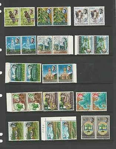 Seychelles 1962 QE2 Definiitives Paar Cto Sotn Voll Kleber Scott #' S 198 Zu 212 - Picture 1 of 2
