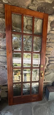 PUERTA DE ENTRADA DELANTERA DE ALTA GAMA CRISTAL BISELADO MADERA AÑOS 30 EN MUY BUEN ESTADO Foto 1 de 4