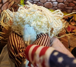 Volkskunst Vintage Handarbeit Puppe Dekoration Patriotc langes Kleid Flagge wehende Puppe - Bild 1 von 15