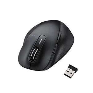Elecom wireless mouse wireless 2.4GHz laser 8 button tilt wheel M size blac F/S - Picture 1 of 10