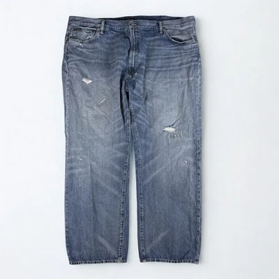 Pantalones de mezclilla Polo Ralph Lauren para hombre 46x30 azul Hampton relajados rectos desgastados Foto 1 de 4