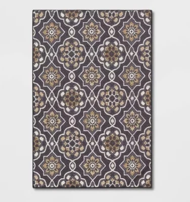 Washable Accent Rug  Radiant Gray/Yellow 4ft X 5ft Threshold Target Brand  - Image 1 of 4