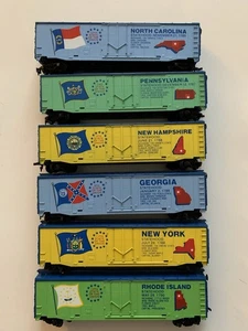Tyco HO Scale Lot Of 6 Statehood 50' Boxcars (J) - Picture 1 of 6
