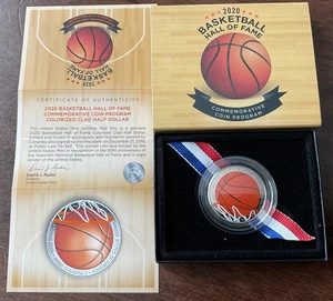 2020-S COLORIZED Naismith Memorial Basketball Hall Fame Clad Half Dollar # 20CP - Picture 1 of 1