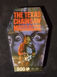 TEXAS CHAINSAW MASSACRE Coffin Box 500pc Jigsaw Puzzle 14"x 19" / Classic Horror - Picture 1 of 3