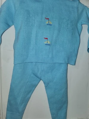 Vintage A little Angel Original 6/12 Month Sweater Knit Top matching Pants  - Изображение 1 из 4