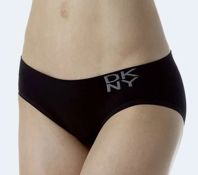 DKNY Energy Seamless Black Dark Grey Bikini Panty NEW Womens Sz L 7 570046 - Image 1 of 4