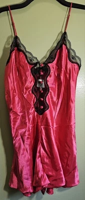 Vtg Undercover Wear Teddy Size Medium Romper Lingerie Red Black Lace - Image 1 of 4
