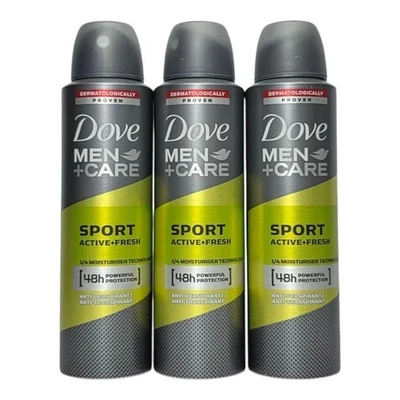 Desodorante en spray antitranspirante Dove Men + Care Sport Active Fresh, paquete de 3 150 ml Foto 1 de 2