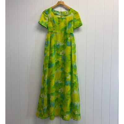 Maxi Vestido Vintage Para Mujer Años 60 70 Floral Hada Gasa Talla XS Boho Retro Clásico Foto 1 de 4