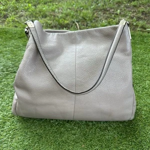 Coach Madison Phoebe 26224 Handbag Womens Gray Leather Logo 3 Compartments - Picture 1 of 17